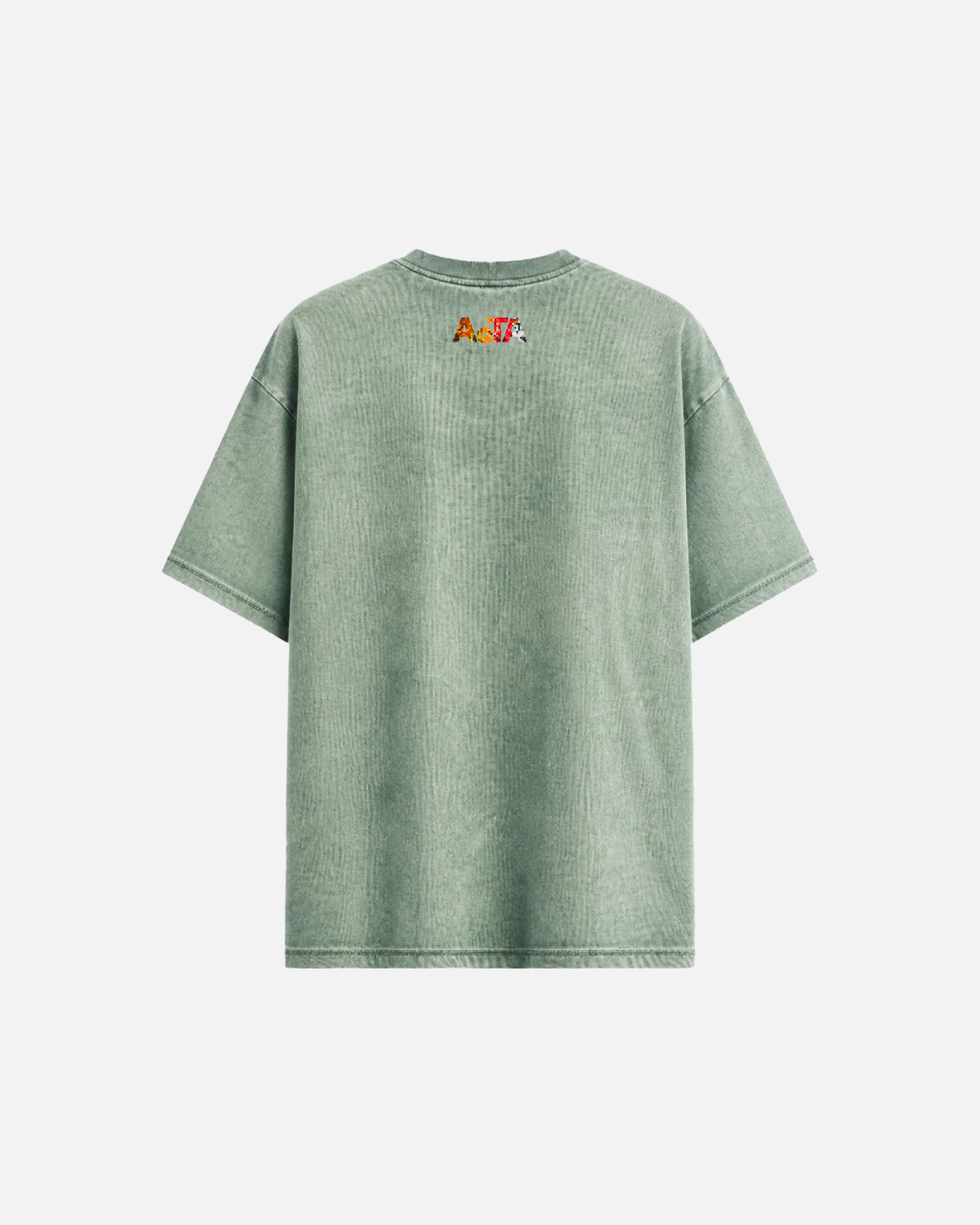 WASHED GREEN PAINTING GRID TEE