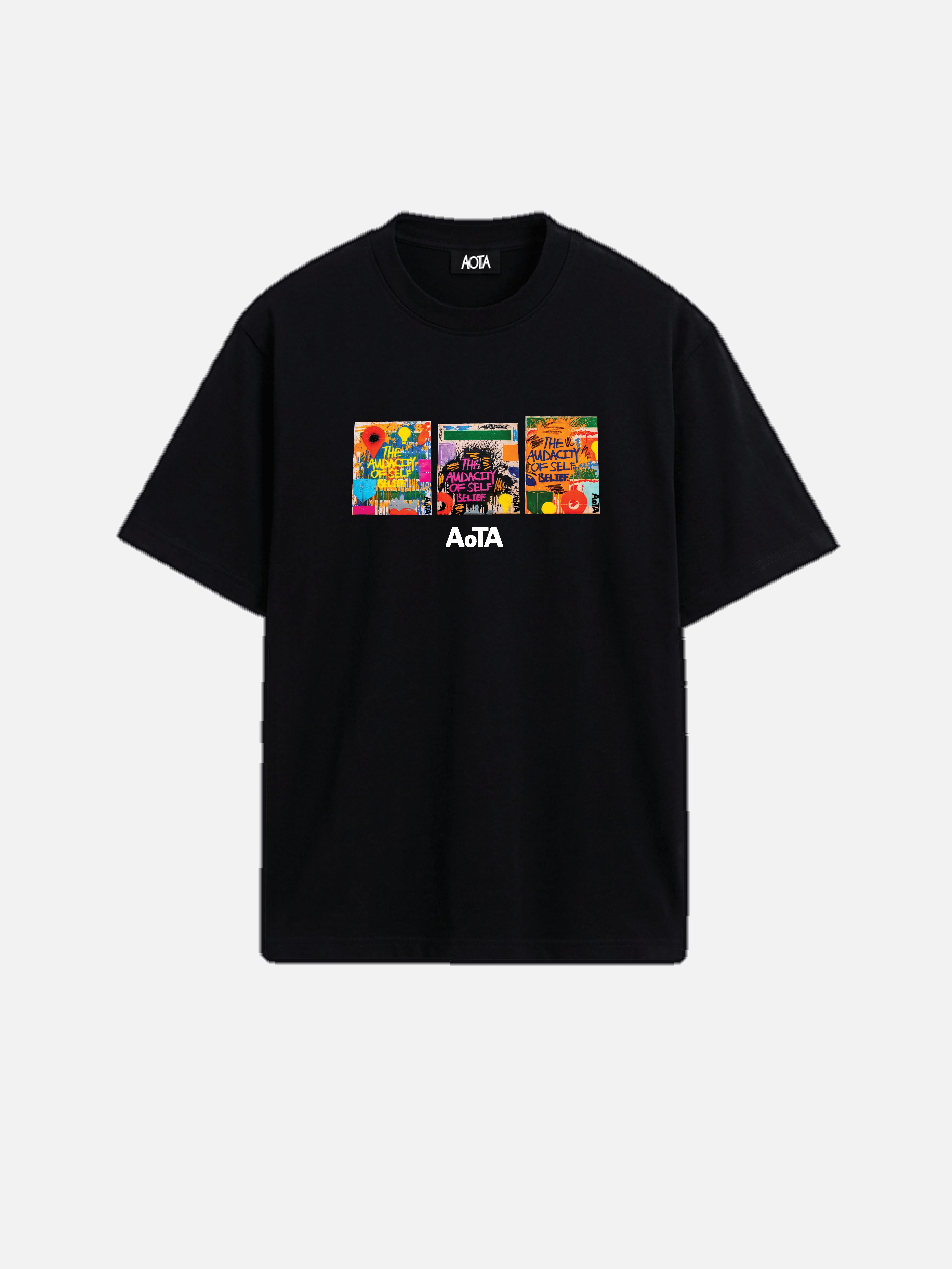 BLACK THREE PAINTINGS TEE
