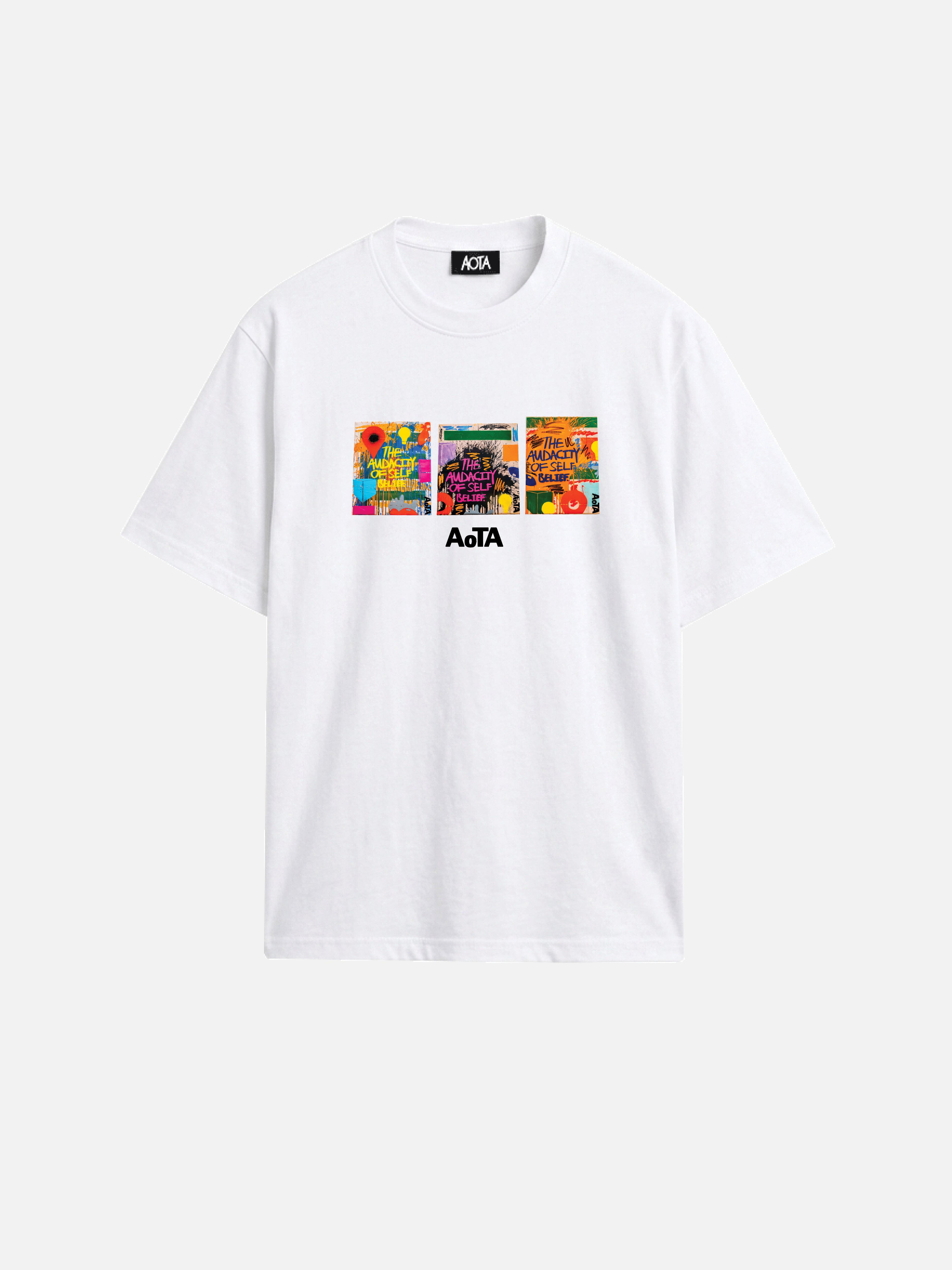 WHITE THREE PAINTINGS TEE